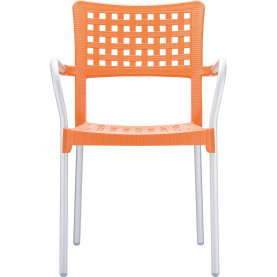 Krzesło ogrodowe z podłokietnikami Gala pomarańczowe Siesta do ogrodu i na taras. 2