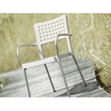 Krzesło ogrodowe z podłokietnikami Gala białe Siesta