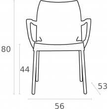 Krzesło ogrodowe z podłokietnikami Dolce czarne Siesta