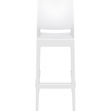 Krzesło barowe plastikowe MAYA BAR 75 białe Siesta