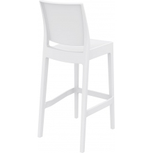 Krzesło barowe plastikowe MAYA BAR 75 białe Siesta