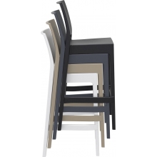 Krzesło barowe plastikowe MAYA BAR 75 szarobrązowe Siesta