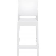 Krzesło barowe plastikowe MAYA BAR 65 białe Siesta