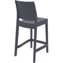 Krzesło barowe plastikowe MAYA BAR 65 ciemnoszare Siesta