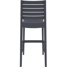 Krzesło barowe plastikowe ARES BAR 75 ciemnoszare Siesta