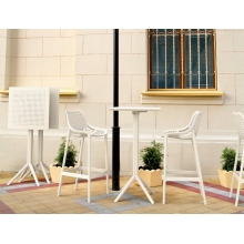 Krzesło barowe plastikowe ażurowe AIR BAR 75 białe Siesta