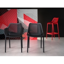 Krzesło barowe plastikowe ażurowe AIR BAR 65 czerwone Siesta