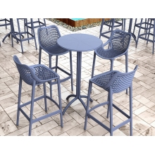 Krzesło barowe plastikowe ażurowe AIR BAR 65 ciemnoszare Siesta