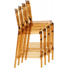 Krzesło barowe glamour OPERA BAR 65 bursztynowe przezroczyste Siesta