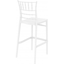 Krzesło barowe glamour CHIAVARI BAR 75 lśniące białe Siesta