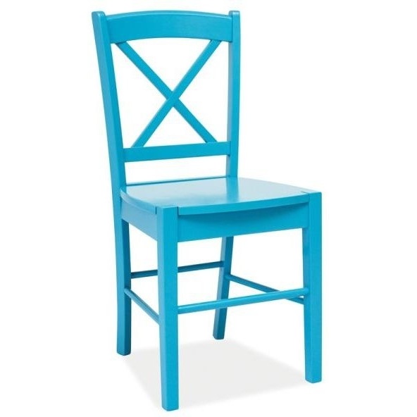 Klasyczne Krzesło drewniane CD-56 niebieskie Signal do kuchni, salonu i jadalni.