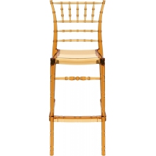 Krzesło barowe glamour CHIAVARI BAR 75 bursztynowe przezroczyste Siesta