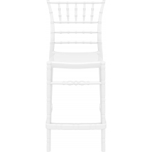 Krzesło barowe glamour CHIAVARI BAR 65 lśniące białe Siesta