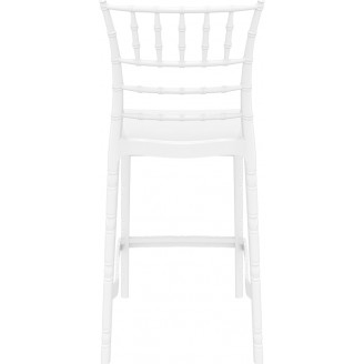 Krzesło barowe glamour CHIAVARI BAR 65 lśniące białe Siesta