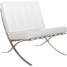 Designerski Fotel skórzany pikowany BA1 biały D2.Design do salonu i sypialni.