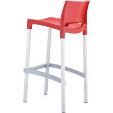 Krzesło barowe plastikowe GIO 75 czerwone Siesta