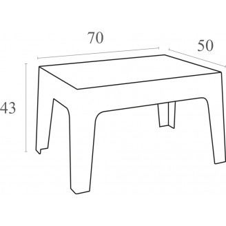 Stolik kawowy ogrodowy Box 70x50 pomarańczowy Siesta