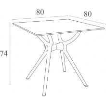 Stół kwadratowy Air 80x80 biały Siesta