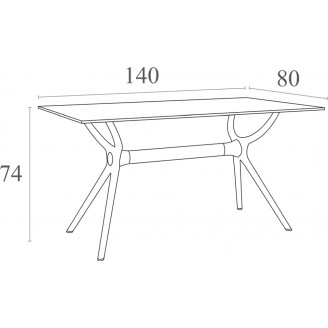 Stół prostokątny Air 140x80 czarny Siesta