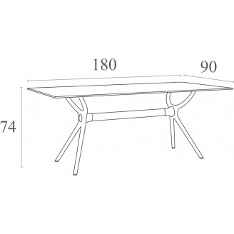 Stół prostokątny Air 180x90 czarny Siesta
