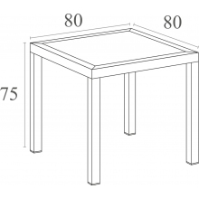 Stół ogrodowy plastikowy Ares 80x80 brązowy Siesta