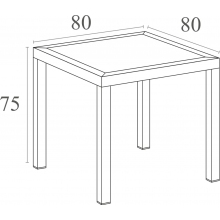 Stół ogrodowy plastikowy Ares 80x80 beżowy Siesta