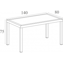 Stół ogrodowy Ares 140x80 szarobrązowy Siesta