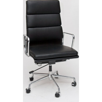 Fotel biurowy gabinetowy CH2191T czarna skóra D2.Design do biurka.