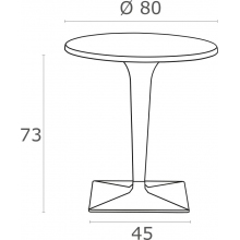 Stół okrągły na jednej nodze Ice 80 biały Siesta