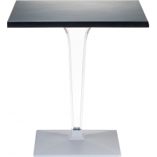 Stół kwadratowy na jednej nodze Ice 60x60 czarny Siesta