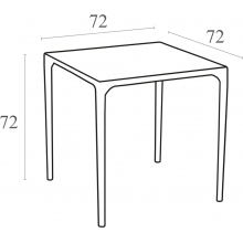 Stół ogrodowy plastikowy Mango Alu 72x72 srebrnoszary Siesta