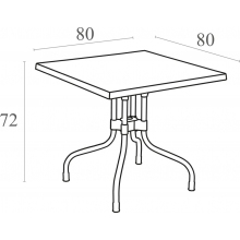 Składany stół ogrodowy plastikowy Forza srebrnoszary 80x80 Siesta