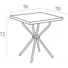 Stół ogrodowy plastikowy Sortie 70x70 beżowy Siesta