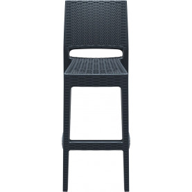 Krzesło barowe technorattanowe JAMAICA 75 ciemnoszary Siesta do kuchni, restauracji i baru. 2