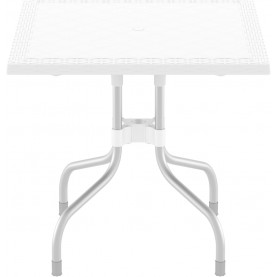 Stół ogrodowy plastikowy Forza Rattan 80x80 biały Siesta 2