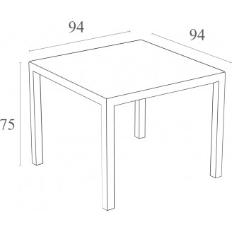 Stół ogrodowy Bali ciemnoszary 94x94 Siesta