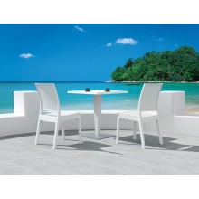 Stół ogrodowy plastikowy Riva 70x70 biały Siesta