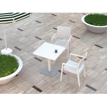 Stół ogrodowy plastikowy Riva 70x70 biały Siesta