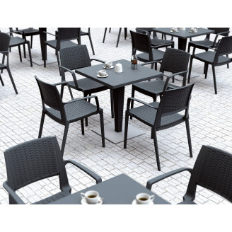 Stół ogrodowy plastikowy Riva 70x70 ciemnoszary Siesta