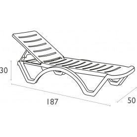 Leżak ogrodowy plastikowy Aqua biały Siesta do ogrodu i na taras. 2