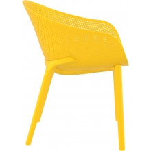 Krzesło ażurowe z podłokietnikami Sky żółte Siesta