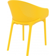 Krzesło ażurowe z podłokietnikami Sky żółte Siesta