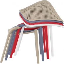 Krzesło ażurowe z podłokietnikami Sky czerwone Siesta