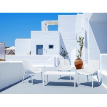 Fotel plastikowy ogrodowy Sky Lounge białe Siesta