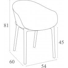 Fotel plastikowy ogrodowy Sky Lounge żółty Siesta