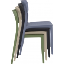 Krzesło ażurowe z tworzywa Lucy oliwkowe Siesta