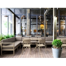 Krzesło ażurowe z podłokietnikami Loft beżowe Siesta