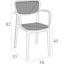 Krzesło ażurowe z podłokietnikami Loft czarne Siesta