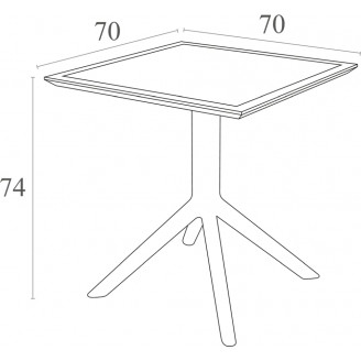 Stół ogrodowy plastikowy Sky 70x70 czarny Siesta