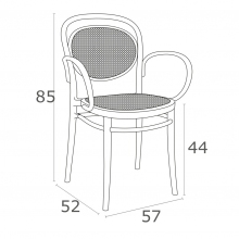 Krzesło ażurowe z podłokietnikami Marcel XL białe Siesta